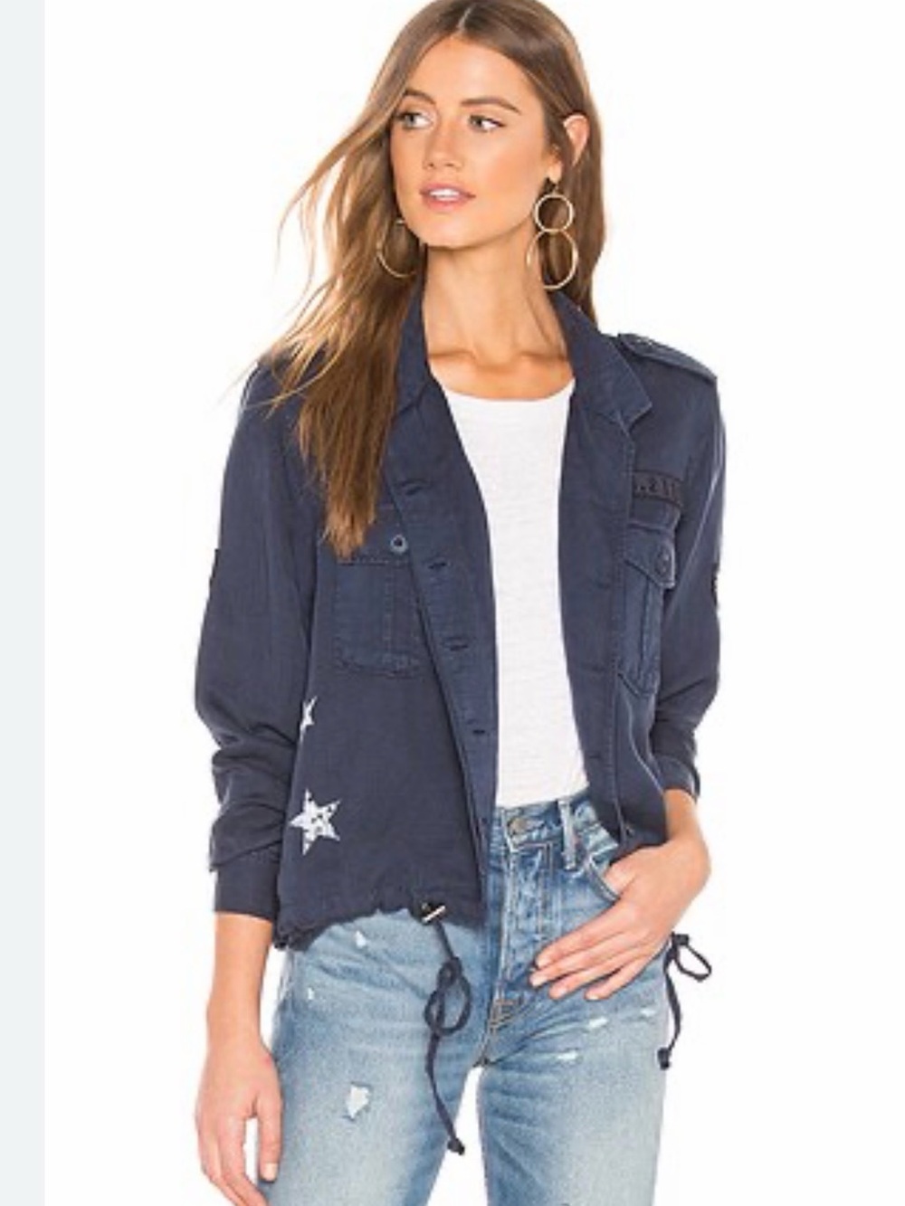 Rails Navy Military Field Jacket with Patch Details